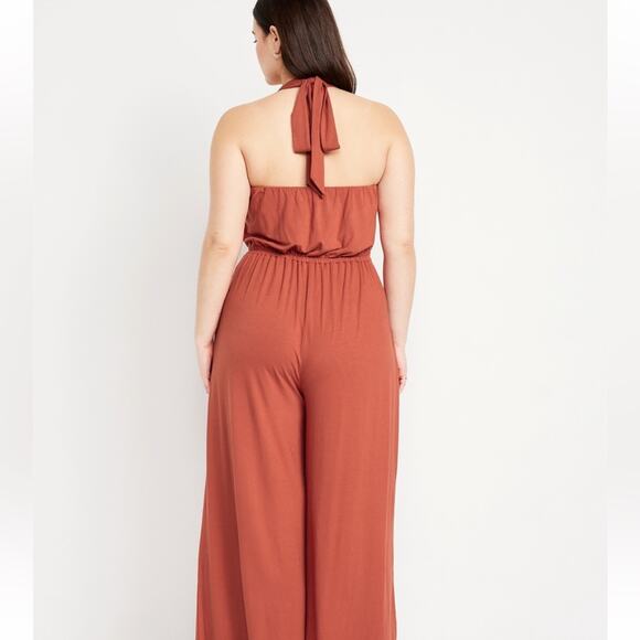 Old Navy gingerspice Waist-Defined Halter Jumpsuit - Picture 7 of 12